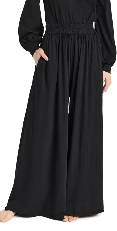 Lunya Organic Pima Wide Leg Lounge Pants In Immersed Black