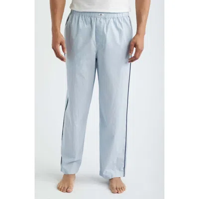 Lunya Piped Airy Cotton Pajama Pants In Blue