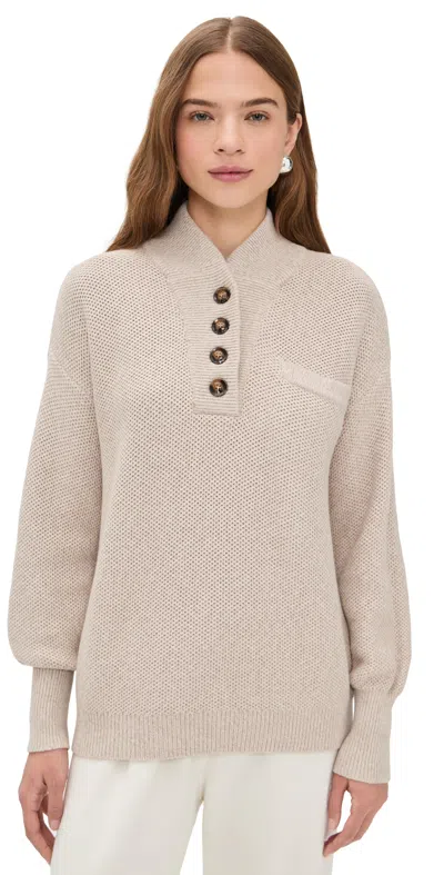 Lunya Pocket Henley Oat Marl In Brown