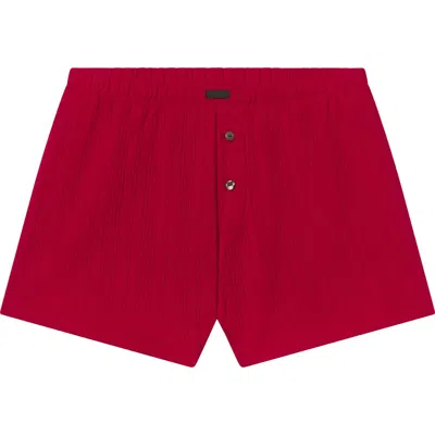 Lunya Pointelle High Waist Pajama Shorts In Red