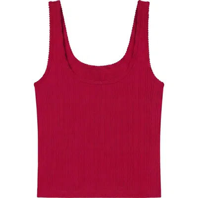 Lunya Pointelle Scoop Neck Tank In Red