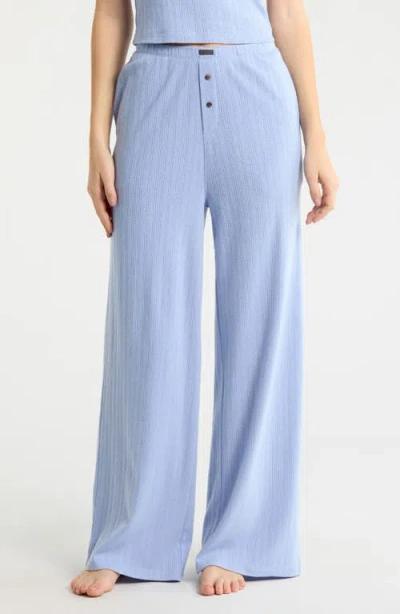 Lunya Pointelle Wide Leg Pajama Pants In White