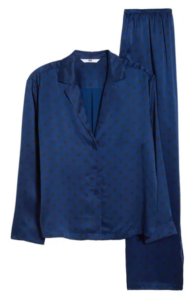 Lunya Print Washable Silk Pajamas In Blue
