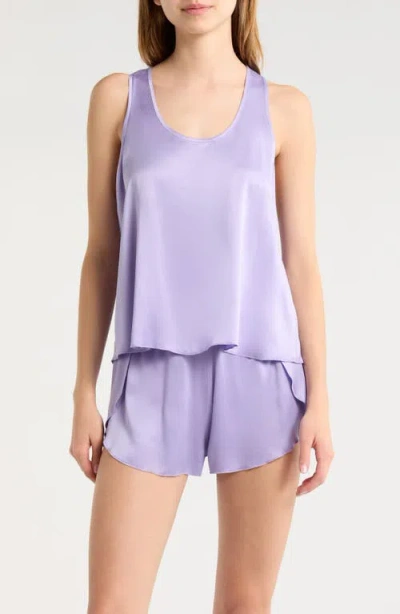 Lunya Racerback Washable Silk Short Pajamas In Purple