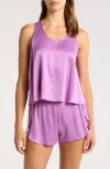 Lunya Racerback Washable Silk Short Pajamas In Atmospheric Fuchsia