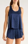 Lunya Racerback Washable Silk Short Pajamas In Blue