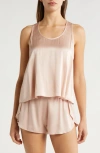 Lunya Racerback Washable Silk Short Pajamas In Delicate Pink