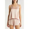 Lunya Racerback Washable Silk Short Pajamas In Delicate Pink