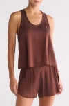 Lunya Racerback Washable Silk Short Pajamas In Dozing Umber