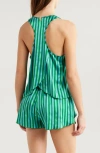 Lunya Racerback Washable Silk Short Pajamas In Green