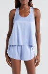 Lunya Racerback Washable Silk Short Pajamas In Blue