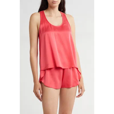 Lunya Washable Silk Tulip Back Pajama Set In Rapturous Flamingo