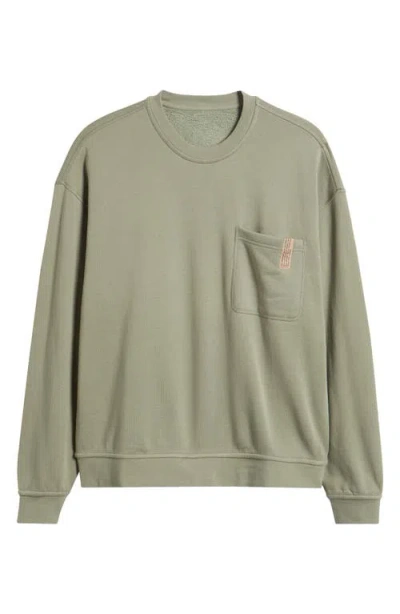 Lunya Reversible Cotton Blend Lounge Sweatshirt In Shaded Olive