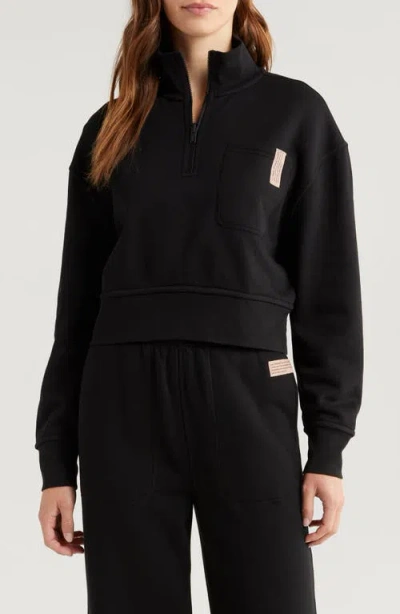 Lunya Reversible Half Zip Sweatshirt In Immersed Black