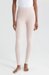 Lunya Rib Cozy Organic Cotton Blend Leggings In Delicate Pink