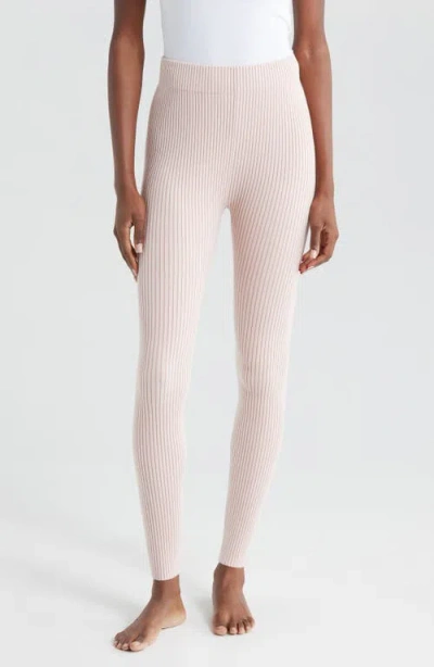Lunya Rib Cozy Organic Cotton Blend Leggings In Delicate Pink