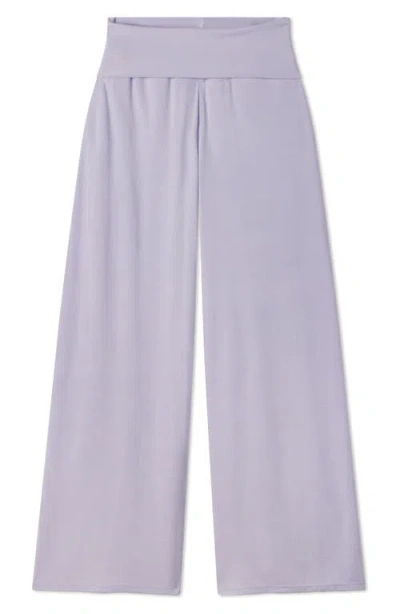 Lunya Rib Foldover Waist Pajama Pants In Blue