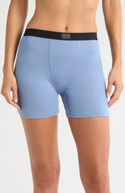 Lunya Rib Modal Boyshorts In Pastoral Blue
