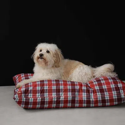 Lunya Rustle Plaid Dog Bed In Multi