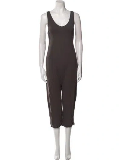 Pre-owned Lunya Scoop Neck Jumpsuit In Gray