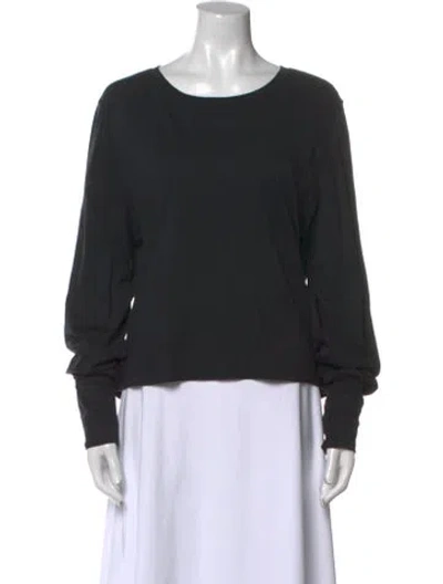 Pre-owned Lunya Scoop Neck Long Sleeve Sweatshirt In Black