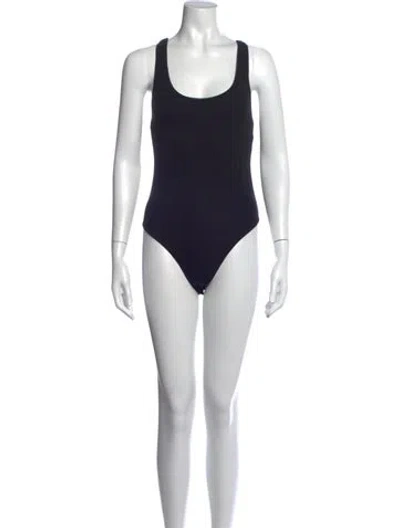 Pre-owned Lunya Scoop Neck Sleeveless Bodysuit In White