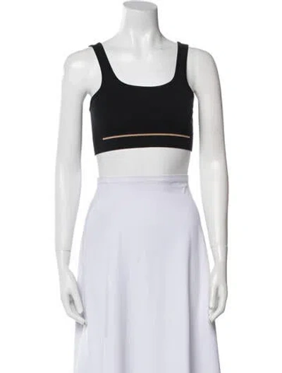 Pre-owned Lunya Scoop Neck Sleeveless Crop Top In White