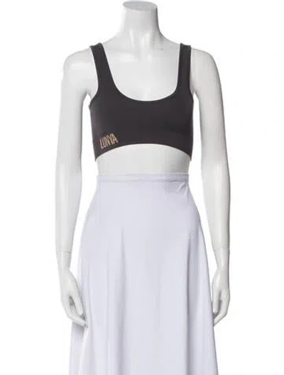 Pre-owned Lunya Scoop Neck Sleeveless Crop Top In White