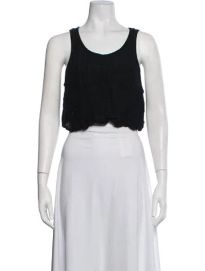 Pre-owned Lunya Scoop Neck Sleeveless Top In Black