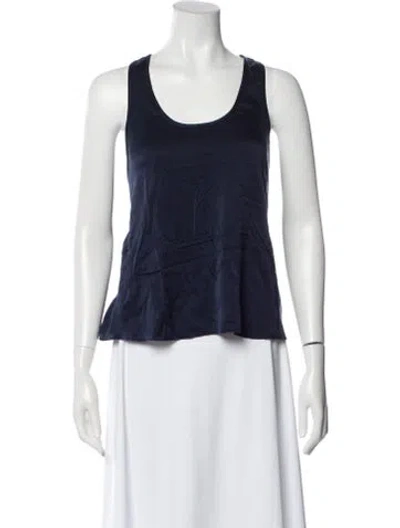Pre-owned Lunya Scoop Neck Sleeveless Top In Blue