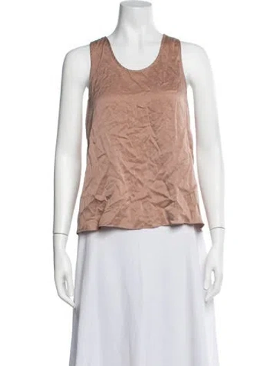 Pre-owned Lunya Scoop Neck Sleeveless Top In Brown