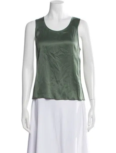 Pre-owned Lunya Scoop Neck Sleeveless Top In Green