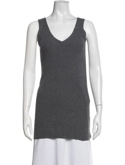 Pre-owned Lunya Scoop Neck Sleeveless Top In Grey