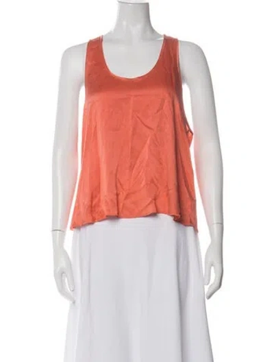 Pre-owned Lunya Scoop Neck Sleeveless Top In Red