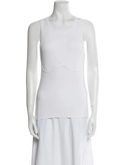 Pre-owned Lunya Scoop Neck Sleeveless Top In White