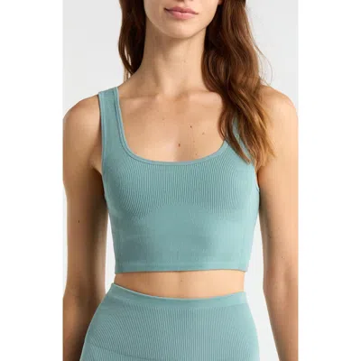 Lunya Seamless Modal Flow Cropped Tank In Blue