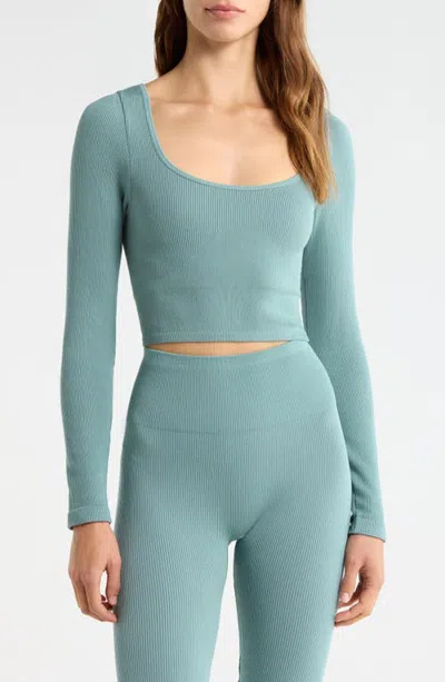 Lunya Seamless Modal Flow Long Sleeve In Green