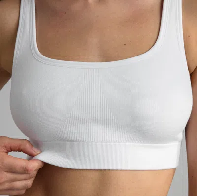 Lunya Seamless Modal Scoop Bralette In Sincere White