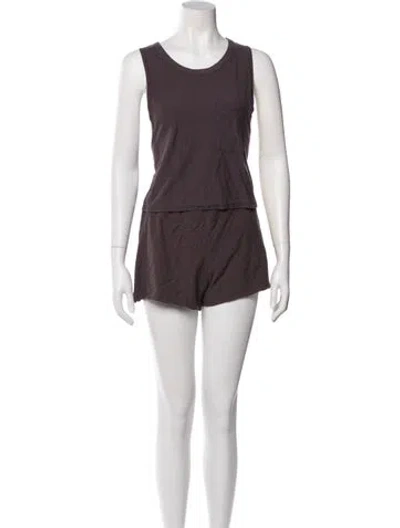 Pre-owned Lunya Short Set In Gray