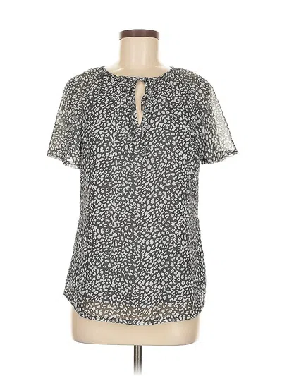 Pre-owned Lunya Short Sleeve Blouse In Silver