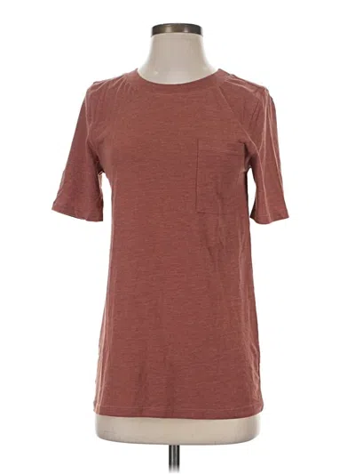 Pre-owned Lunya Short Sleeve T-shirt In Brown