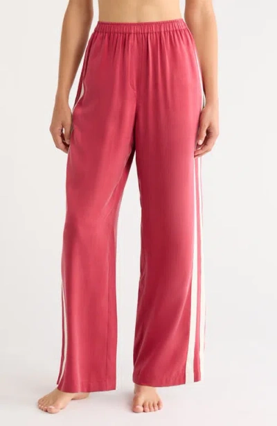 Lunya Side Stripe Washable Silk Pajama Pants In Pink