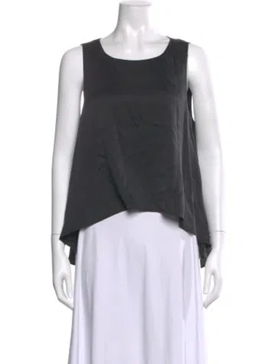 Pre-owned Lunya Silk Crew Neck Top In Black