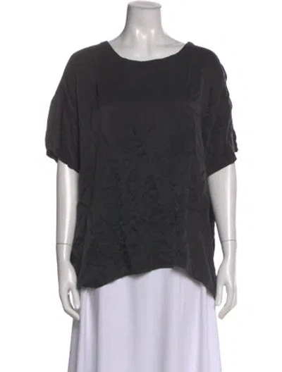 Pre-owned Lunya Silk Crew Neck Top In Gray