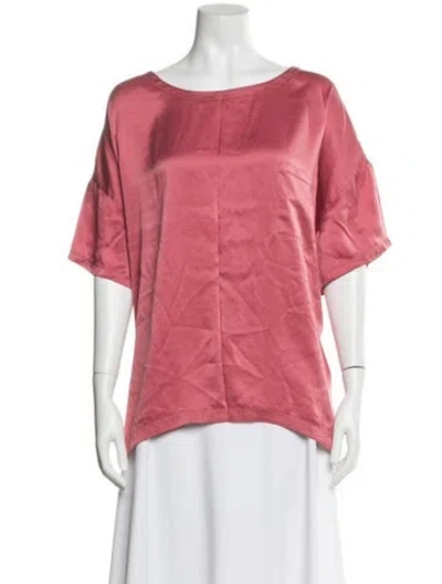 Pre-owned Lunya Silk Crew Neck Top In Pink