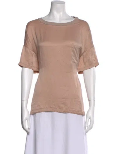 Pre-owned Lunya Silk Crew Neck Top In Pink