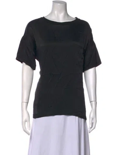 Pre-owned Lunya Silk Crew Neck T-shirt In Black