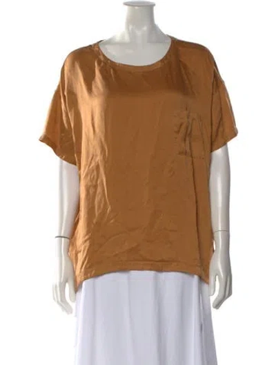 Pre-owned Lunya Silk Crew Neck T-shirt In Brown