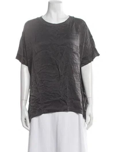 Pre-owned Lunya Silk Crew Neck T-shirt In Gray