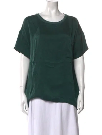 Pre-owned Lunya Silk Crew Neck T-shirt In Green